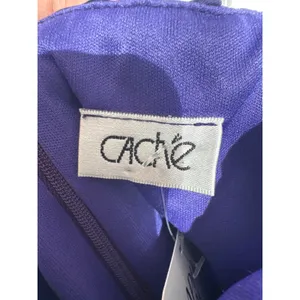 Vintage 1990s Cache Purple Satin Ruched Strapless Mini Dress XS thumbnail 10