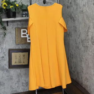 NWT 24seven Comfort Apparel Size Ruffle A-line Knee Length Dress Peach Orange 3X thumbnail 6