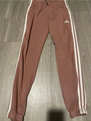 adidas Mauve Track Pants with White Stripes thumbnail 1