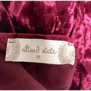 Altar’d State Burgundy Red Crushed Velvet Choker Dress Size Medium thumbnail 4