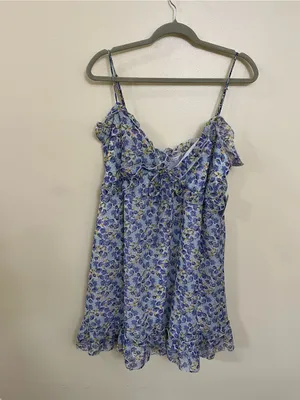 NEW Altar’d State Blue Floral Mini Dress Size XL NWT thumbnail 3