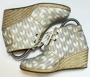 Toms Women's Cream and Black Espadrille Boots Size 8 thumbnail 1