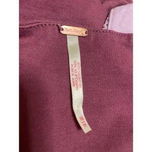 Free People 2 Tone Maroon Sleeveless Cami Camisole Square Neck Crop Tank Top XS thumbnail 3