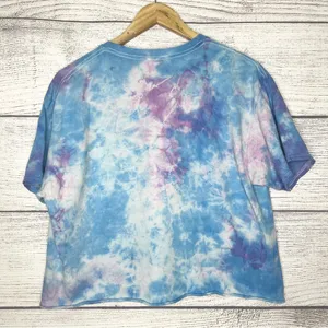Barbie Tie Dye Cropped T-Shirt Top - Blue Pink Purple Size Large thumbnail 6