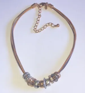 Chico's Brown Cord Inspirational Beaded Boho Multi Strand Necklace thumbnail 1