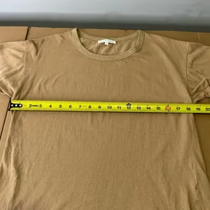 Bohme Minimalist Contemporary Cotton‎ Crew Neck Short Sleeve Top T-shirt Tan Med thumbnail 8