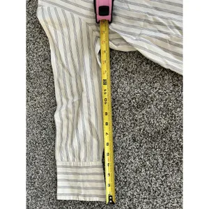 Zara Tan striped button-up long sleeve shirt M thumbnail 8
