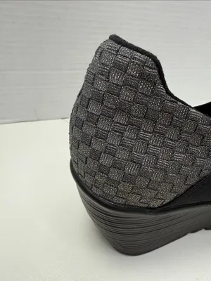 bernie mev. Gray and Black Slip-On Wedge Sneakers size 37 thumbnail 12