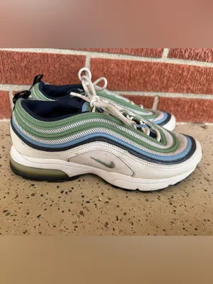 2008 Nike Air Max 97 Womens Size 8.5 green‎ blue grey color sneaker shoes thumbnail 3