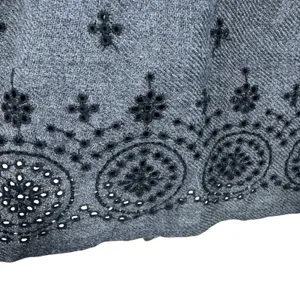 American Eagle Gray Y2K Eyelet Elastic Waist Lined Pleated‎ A-Line Mini Skirt M thumbnail 3