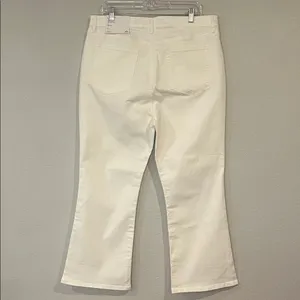 NWT LOFT kick crop high rise curvy fit stretch denim jeans white 14/32 thumbnail 5