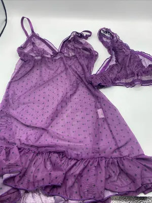 Polka Dot Mesh Babydoll Bow Sheer Nightie Festival Club wear Small Baddie Fairy thumbnail 1