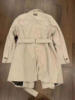 Calvin Klein Beige Wrap Trench Coat with Belt Size Medium Petite - C27-184 thumbnail 11
