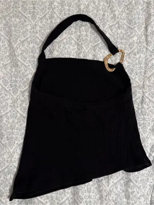 Reformation Ramona Asymmetrical Knit Ribbed Halter Tank Top thumbnail 5
