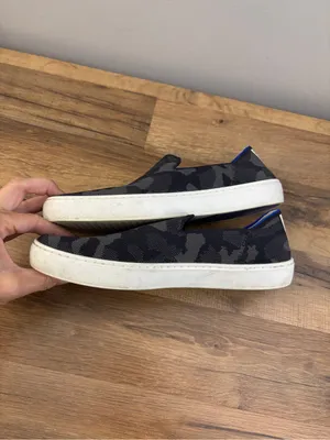 Rothy's The Original Slip On Sneaker Black Grey Camo Women’s thumbnail 11
