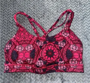 Lululemon Energy Bra Prisma Multi Guava Lava Boom Juice Pink Spring Pilates Sz 8 thumbnail 1