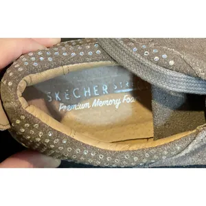 Skechers Womens‎ 8 Street Sneakers Taupe Suede Rhinestone Low Top Preppy Casual thumbnail 4