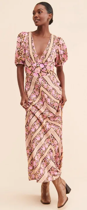 Spell & The Gypsy Enchanted Wood Dress in Rose Maxi M thumbnail 1