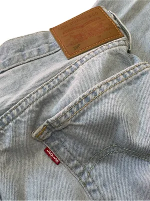 Levis Premium 501 Big E Cropped Jeans Womens 30 Light Wash Straight Leg Denim thumbnail 9