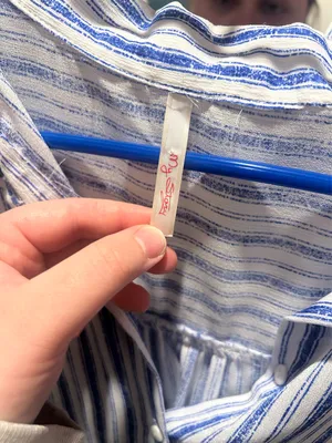 Boutique white blouse with blue stripes thumbnail 3
