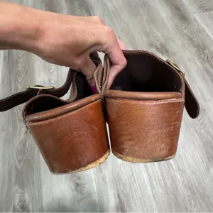 Anthropologie Suede Clog Shoes 36 Tan Brown Fall Autumn thumbnail 6