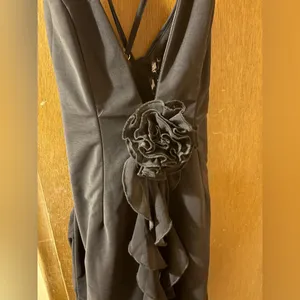 NWT Babyboo Constantina Ruffle Corsage Halter Black Maxi Dress thumbnail 7