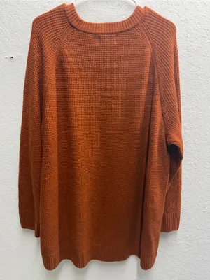 NWT Old Navy orange brown waffle knit sweater cozy fall Halloween autumn outdoor thumbnail 2