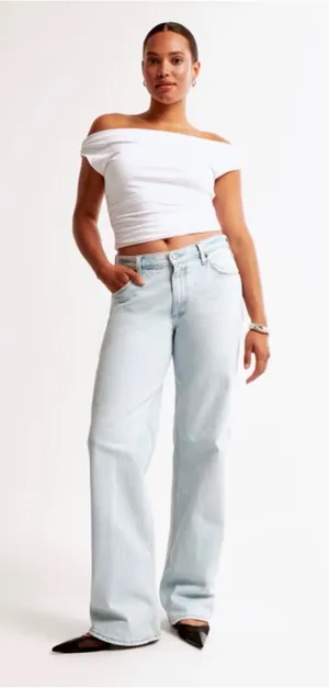 A&F Low Rise Baggy Denim Jeans thumbnail 1