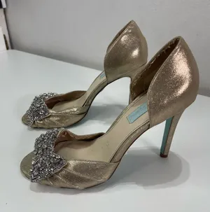 Vtg Y2K Betsey Johnson Rhinestone Glam Coquette Gown Leather Heels Women 8.5M thumbnail 1