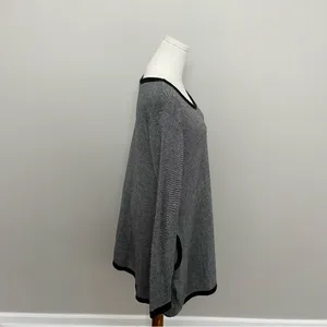 Vintage Pashoot Tunic Sweater Striped Lightweight Pockets Lagenlook Black White thumbnail 3