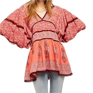 Free People Women's Revolve Luna Scarf Printed Boho Dress Small NWT v6x thumbnail 3