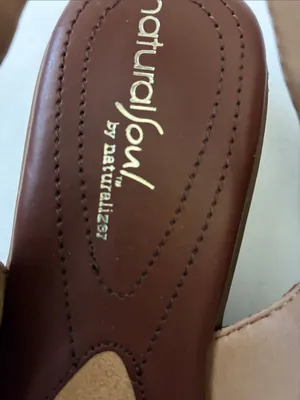 Naturalizer Brown Leather Slingback Sandals with Stitch Detail thumbnail 2
