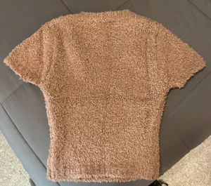 Cozy Knit Cropped T-Shirt Rose Clay thumbnail 7