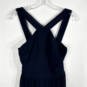 Lulus‎ Small Dress Navy Blue Maxi Floor Length Sleeveless Chiffon Zip Lined 184 thumbnail 5