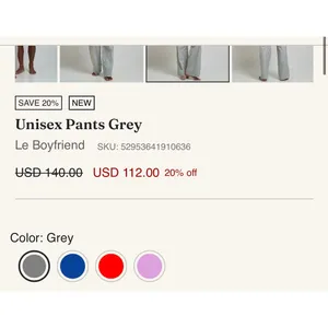 Gooseberry Intimates Le Boyfriend Unisex Long Pants Grey Stripe Poplin M NEW thumbnail 2