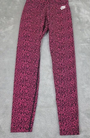 Nike Womens Pink‎ Leopard Workout Pants size Small Just Do It thumbnail 1