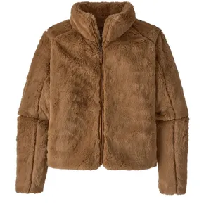 Patagonia Womens Lunar Frost Jacket Brown High Pile Fleece Full Zip Size Small thumbnail 1