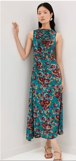 Ulla Johnson livia Midi Dress in Jade Floral: medium size thumbnail 1