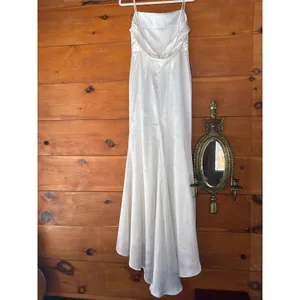Lulus Lovely Endearment White Satin Sleeveless Backless Maxi Dress Bride Medium thumbnail 5