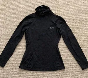 Under Armour Coldgear Fitted Black Turtleneck Long Sleeve Activewear Top Shirt M thumbnail 1