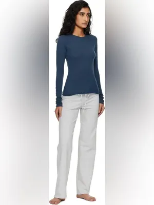 Skims (G13) featherweight Cashemere long Sleeve | Color Indigo | Size XL thumbnail 3