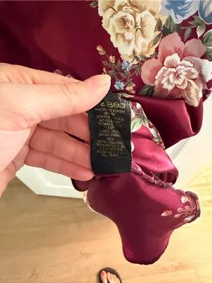 Vintage Dominique & Simone Burgundy Floral Slip Dress Size Medium thumbnail 6
