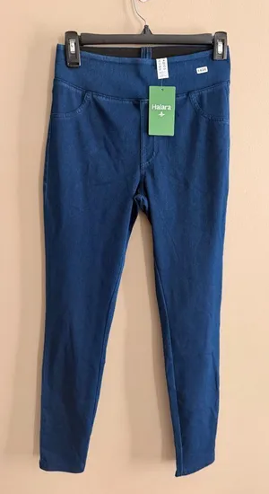 Halara Womens Small Blue High-Waisted Slim-Fit Stretch Pants With Pockets thumbnail 1