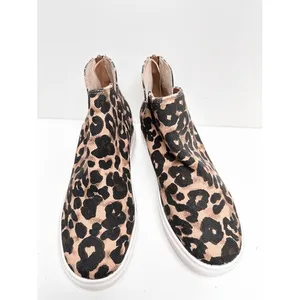 Steve Madden Claud Leopard Print High‎ Top Sneakers Tan Black 6M thumbnail 4