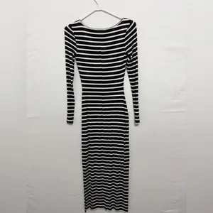 Bebe women’s Dress size XXS Black White Striped Maxi Bodycon Made USA(A478)✨ thumbnail 9