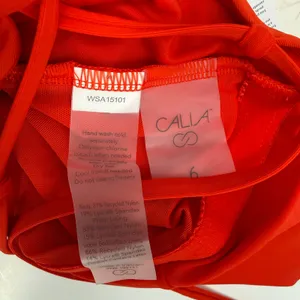 Calia Swimsuit SZ 6 Triangle Strappy Back One Piece NWT Fresh Red Tummy Control thumbnail 10