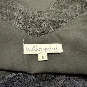 Wishlist Apparel Womens Chiffon Cami Tank Top Black Lace Neckline Size Small‎ thumbnail 3
