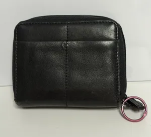 Womens Leather Black Wallet with Zipper (NEW) thumbnail 1
