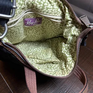 Fossil Key Per Crossbody Bag Small Black Quilted Nylon Leather Trim Satchel VTG thumbnail 12