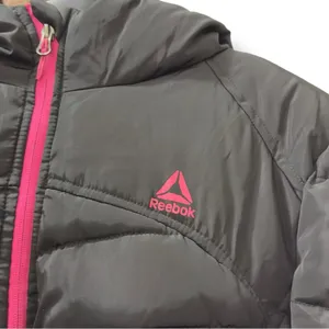 Reebok | NWOT Women's Black Pink Trim Thick Winter Puffer Jacket Coat (size XL) thumbnail 8